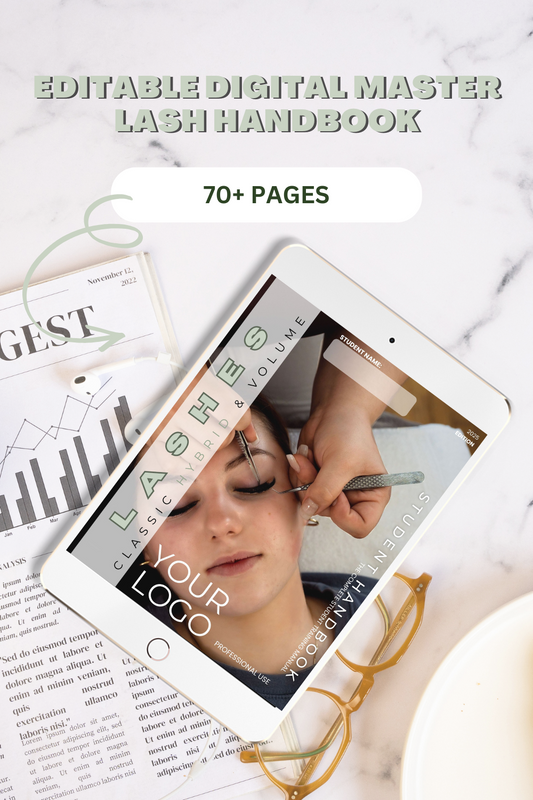 Editable Digital Master Eyelash Handbook